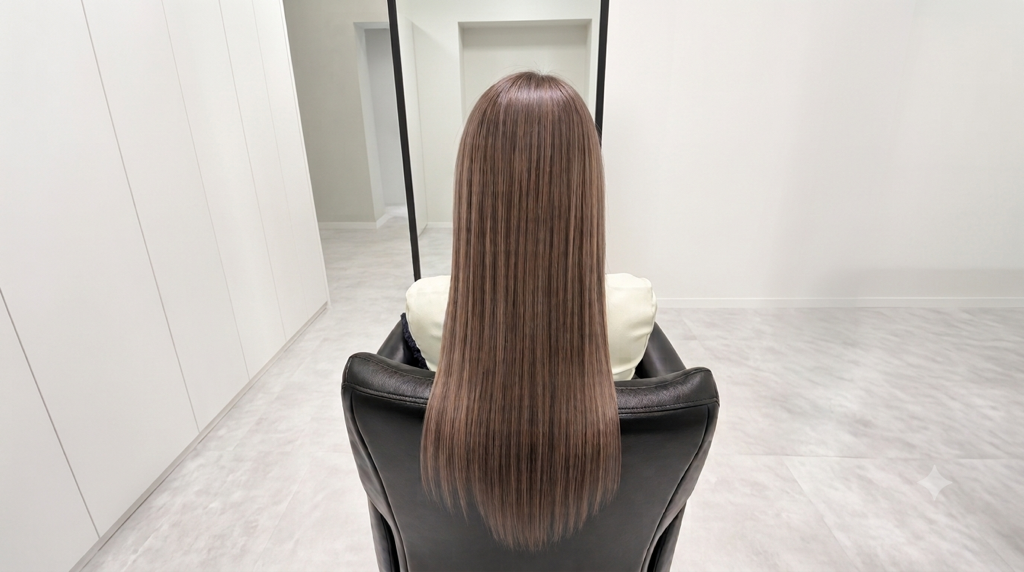 髪質改善トリートメントで仕上げたロングヘアの後ろ姿｜和歌山市駅から徒歩3分の美容室 Hair Salon K2